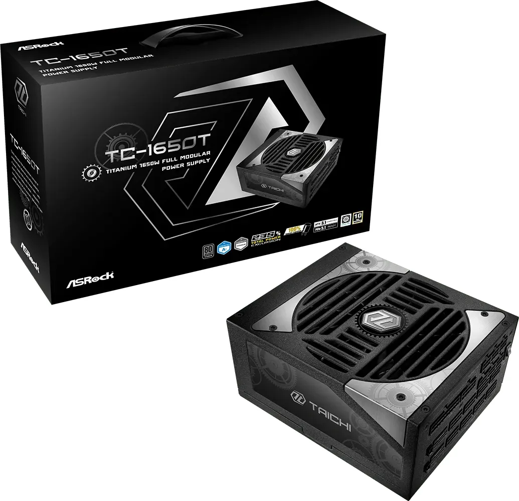 ASRock Taichi TC-1650T - 1650W - 80+ Titanium - Noir (90-UXT165-TFEAAB) - Achat / Vente Alimentation sur grosbill-pro.com - 0