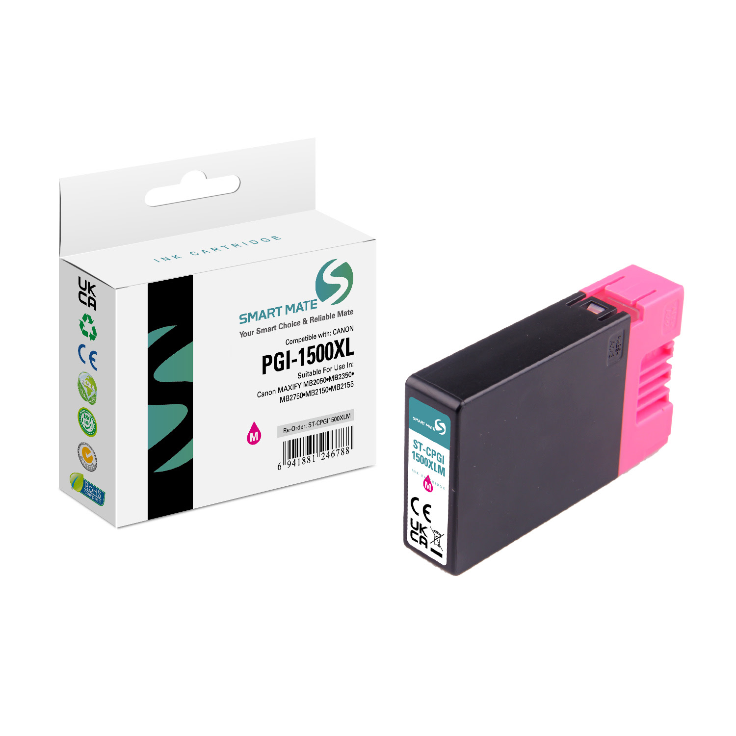 Cartouche PGI-1500XLM Magenta pour imprimante Jet d'encre Compatible Canon - 0