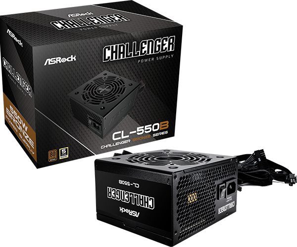 ASRock Challenger CL-550B - 550W - 80+ Bronze - Noir (90-UXC055-BNEAAA) - Achat / Vente Alimentation sur grosbill-pro.com - 0