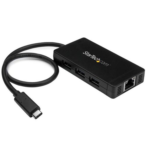 Grosbill Switch StarTech 3Port USB C Hub GbE C to A - Power Adapt