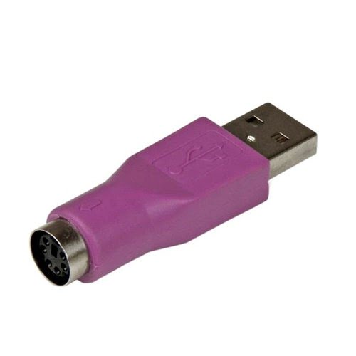 Adaptateur PS/2 vers USB  - Adaptateur de rechange pour clavier - PS2 (F) vers USB A (M) Violet - Achat / Vente sur grosbill-pro.com - 1