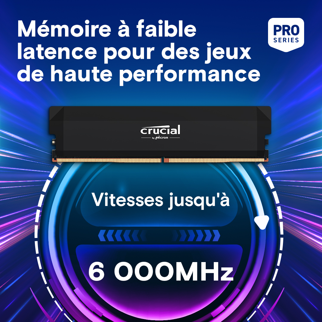 Crucial Pro Overclocking Edition 32Go (2x16Go) DDR5 6400MHz - Mémoire PC Crucial sur grosbill-pro.com - 0