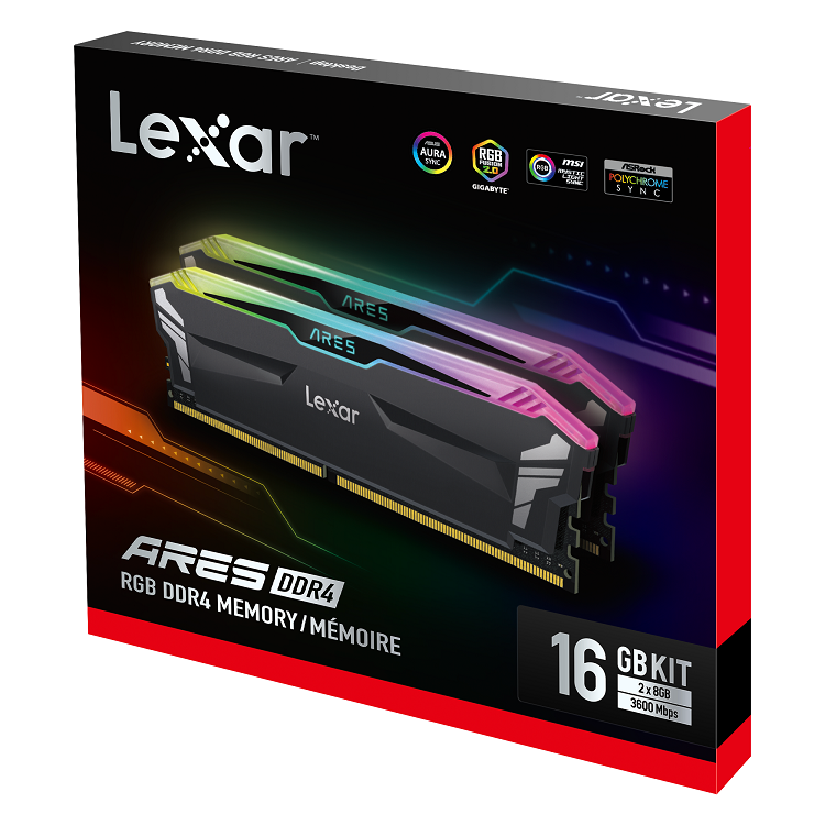 Lexar Ares RGB 16Go (2x8Go) DDR4 3600MHz - Mémoire PC Lexar sur grosbill-pro.com - 0