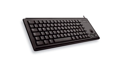 G84-4400 TRACKBALL KEYBOARD Clavier filaire miniature, trackball, PS2, noir, AZERTY - FR - Achat / Vente sur grosbill-pro.com - 1