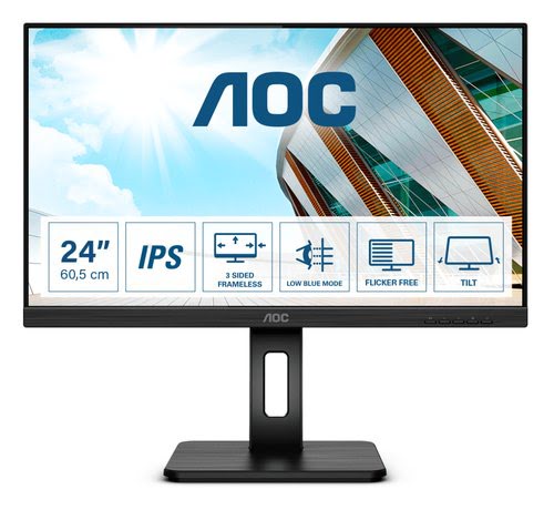 Grosbill Ecran PC AOC P2 24P2Q - 24"/23"/IPS/4ms/FHD/DVI/HDMI/HP