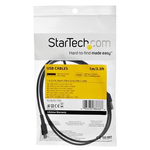 Cable - Black USB C Cable 1m - Achat / Vente sur grosbill-pro.com - 3