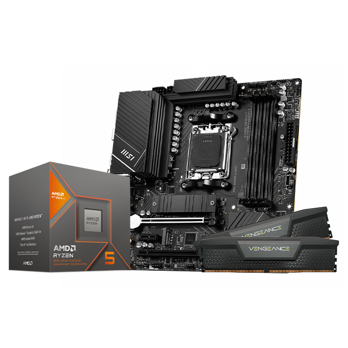Grosbill Kit Upgrade PC MSI PRO B650M-A WIFI + R5 8600G + Vengeance Black 2x16