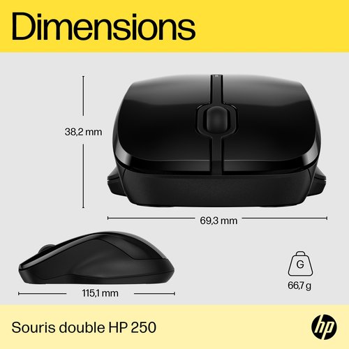 HP 250 Dual Wireless Mouse - Achat / Vente sur grosbill-pro.com - 9