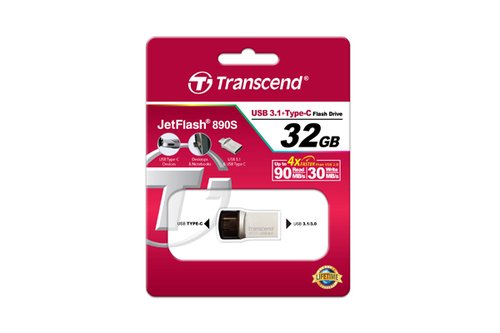 JetFlash 890S/32GB USB 3.1 Silver Platin - Achat / Vente sur grosbill-pro.com - 1