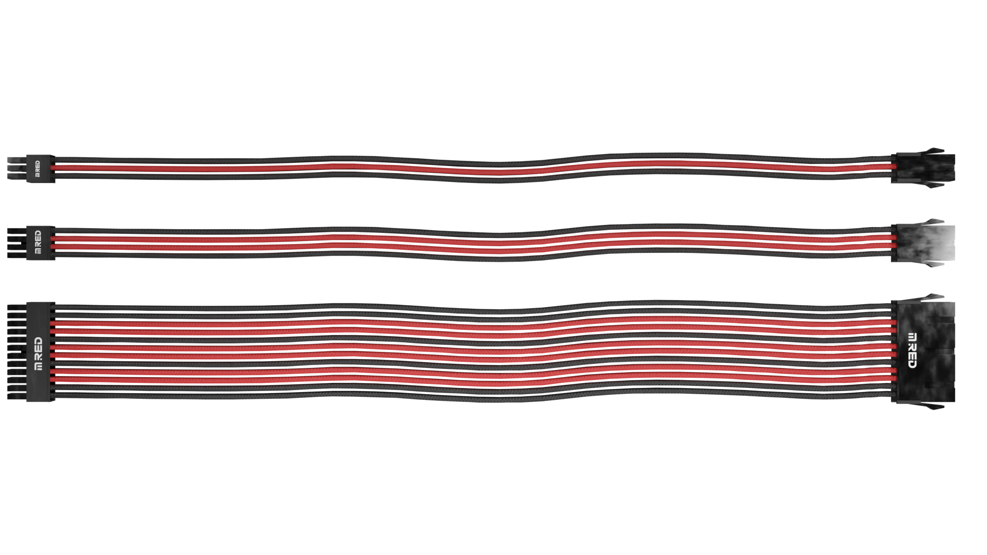 M.RED Kit ext. 7 Câbles tressés Ultimate - Noir Rouge (KEX-01BR) - Achat / Vente Accessoire alimentation sur grosbill-pro.com - 6