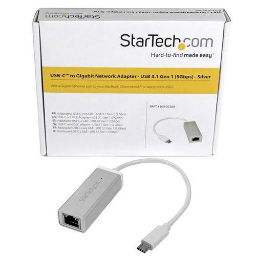 USB-C to Gigabit Network Adapter -Silver - Achat / Vente sur grosbill-pro.com - 3