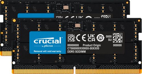 Grosbill Mémoire PC Crucial 64GB Kit 2x32GB DDR5-4800 SODIMM