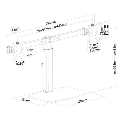 NewStar Flat Screen Desk Mount stand - Achat / Vente sur grosbill-pro.com - 2