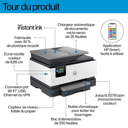 HP OFFICEJET PRO 9122E AIO - Achat / Vente sur grosbill-pro.com - 19