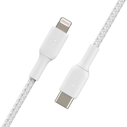 Lightning to USB-C Cable Braid 1M White - Achat / Vente sur grosbill-pro.com - 1