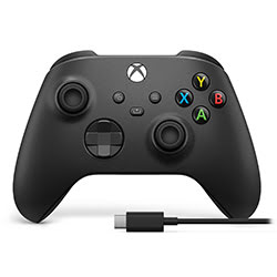 image produit Microsoft Manette Noire Sans Fil Xbox (+ câble USB-C) Grosbill