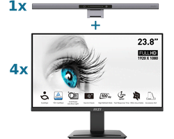 Bundle 4x PRO MP2412 23.8" FHD/100Hz/VA + 1x Barre Modern LED Lux