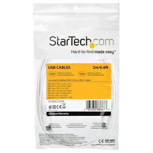 Cable - White USB C Cable 2m - Achat / Vente sur grosbill-pro.com - 4