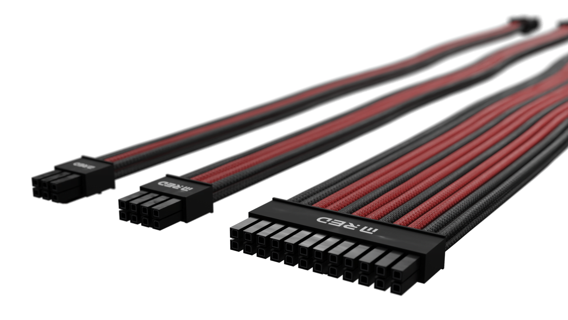 M.RED Kit ext. 7 Câbles tressés Ultimate - Noir Rouge (KEX-01BR) - Achat / Vente Accessoire alimentation sur grosbill-pro.com - 2