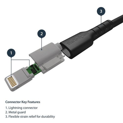 Cable USB to Lightning MFi Certified 2m - Achat / Vente sur grosbill-pro.com - 2