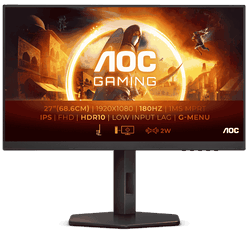 Grosbill Ecran PC AOC 27G4X 27" FHD/180Hz/IPS/0.5ms/HDR/Pivot/G-SYNC 