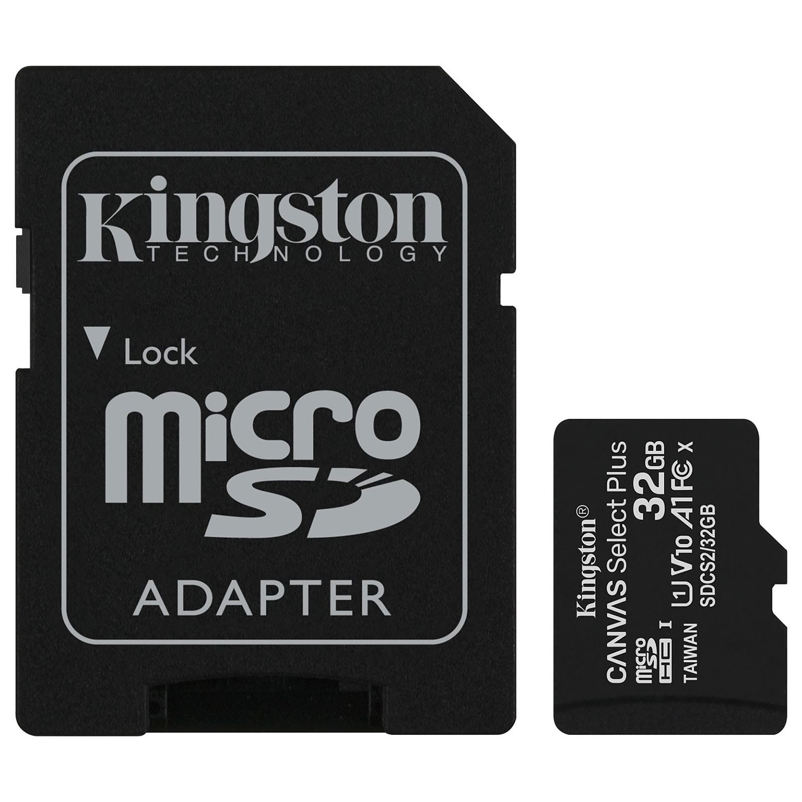 Kingston Micro SDHC 32Go Class 10 + Adapt - Carte mémoire - 0