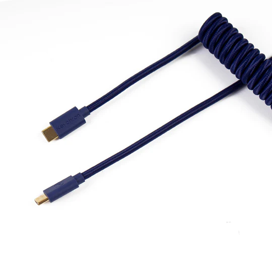 Grosbill Connectique PC Keychron Cable Coiled Aviator - USB C - Bleu