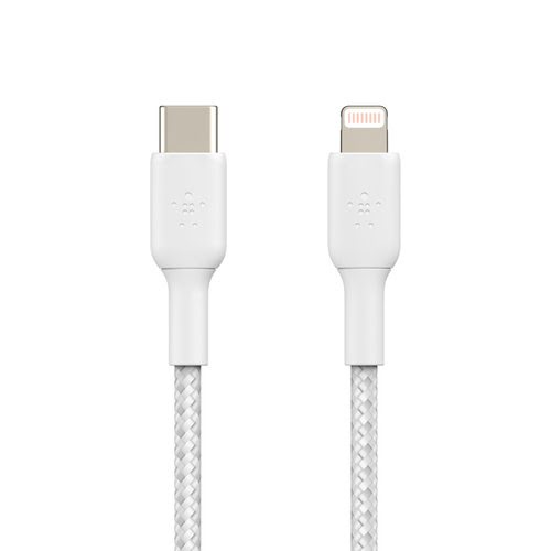 Lightning to USB-C Cable Braid 2M White - Achat / Vente sur grosbill-pro.com - 3