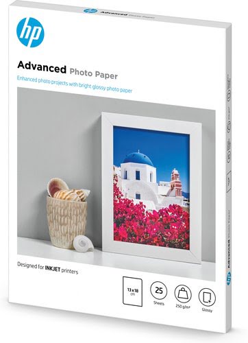 HP Photo Paper/Adv Glossy 13x18 bdl 25sh - Achat / Vente sur grosbill-pro.com - 1