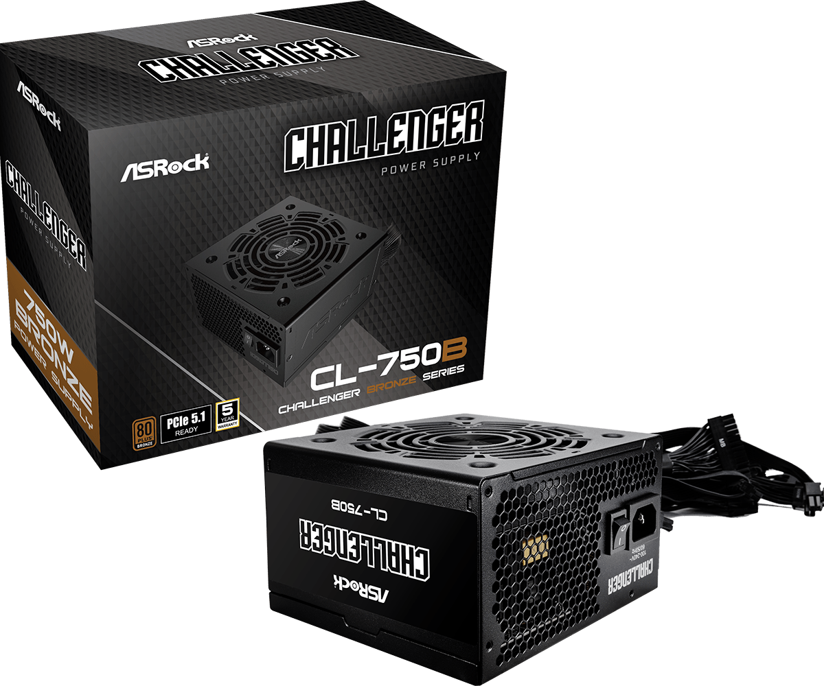 ASRock Challenger CL-750B - 750W - 80+ Bronze - Noir (90-UXC075-BNEAAA) - Achat / Vente Alimentation sur grosbill-pro.com - 0