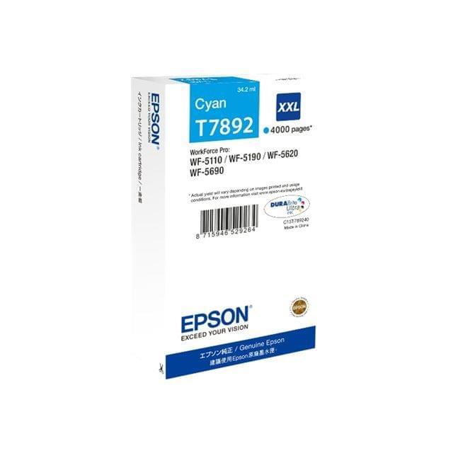 Cartouche Cyan XXL T7892 4000 p. pour imprimante Jet d'encre Epson - 0