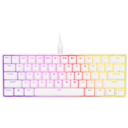 Grosbill Clavier PC Corsair K65 Mini 60% - Blanc/RGB/Filaire/Cherry MX Red