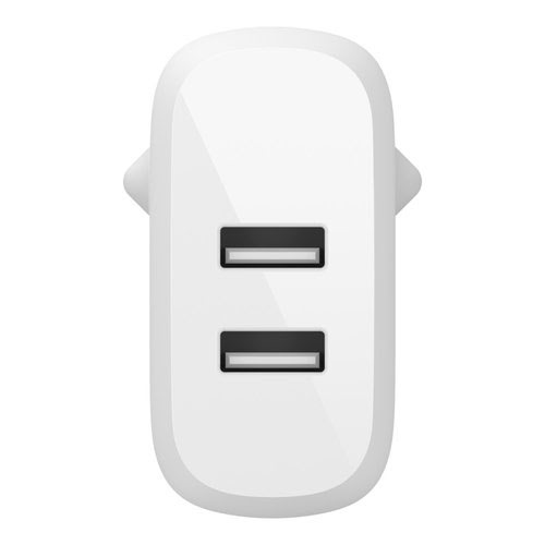 Dual USB-A Wall Charger 12W X2 White - Achat / Vente sur grosbill-pro.com - 2