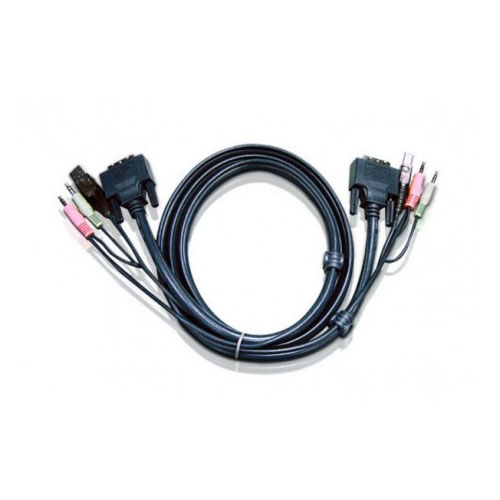  Cordon KVM USB DVI-D Audio