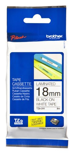 Tape/18mm black on white f P-Touch TZE - Achat / Vente sur grosbill-pro.com - 0