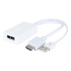 Grosbill Connectique PC GROSBILLAdaptateur HDMI 1.4 M + USB vers DP 1.2 F - 14cm 