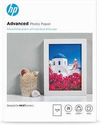 Grosbill Papier imprimante HP HP Photo Paper/Adv Glossy 13x18 bdl 25sh