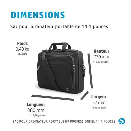 Prof 14.1 Laptop Bag (500S8AA) - Achat / Vente sur grosbill-pro.com - 8