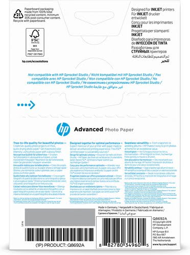HP Paper Photo/Adv Glossy 10x15 bdl 100s - Achat / Vente sur grosbill-pro.com - 2