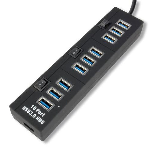 image produit MCL Samar USB 3.0 hub 10 ports with switches Grosbill