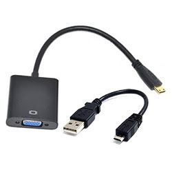 Grosbill Connectique PC DUST Adapt. HDMI Male/VGA Femelle (HD15) + audio 