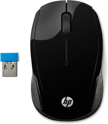 Grosbill Souris PC HP  200 Black Wireless Mouse