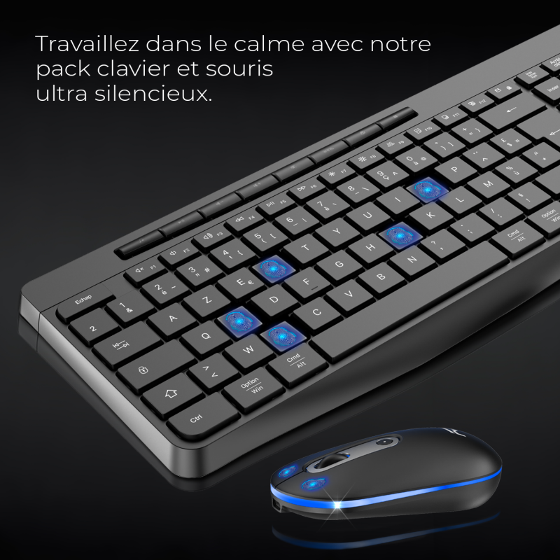 Advance R TYPE Combo Noir Sansfil/RGB/Batterie/IPX4/WinMac - Pack Clavier/Souris - 4