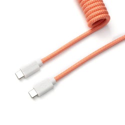 Grosbill Connectique PC Keychron Cable Coiled Aviator - USB C - Rose Orange  #