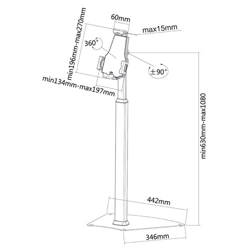 NewStar Tablet Floor Stand fits most 7.9 - Achat / Vente sur grosbill-pro.com - 2