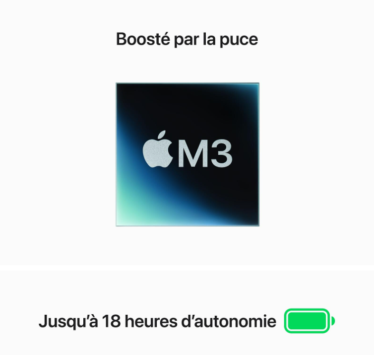 Apple MacBook Air M3 13" Minuit (MC8K4FN/A) - Achat / Vente MacBook sur grosbill-pro.com - 2