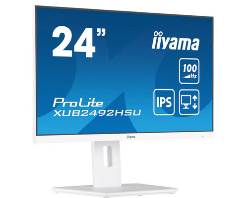 Grosbill Ecran PC Iiyama XUB2492HSU-W6 24" FHD/100Hz/IPS/PIVOT/FS/BLANC