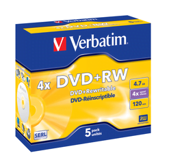 Grosbill Consommable stockage Verbatim DataLifePlus - DVD+RW x 5 - 4.7 Go