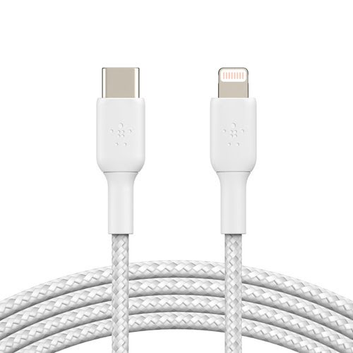 Lightning to USB-C Cable Braid 1M White - Achat / Vente sur grosbill-pro.com - 4