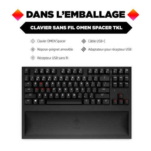 Clavier TKL sans fil OMEN Spacer Noir - Achat / Vente sur grosbill-pro.com - 7